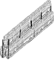 Gard format din trei role de sârmă ghimpată (concertina wire)