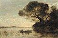 Jean-Baptiste Camille Corot, La sera al lago d'Albano, 1855