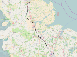 Spoorlijn Neumünster - Flensburg op de kaart