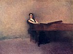 ピアノを奏でるデューイング,1895年