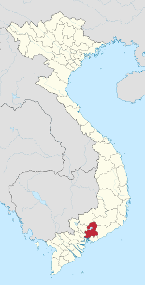 Karte von Vietnam mit der Provinz Tỉnh Đồng Nai hervorgehoben