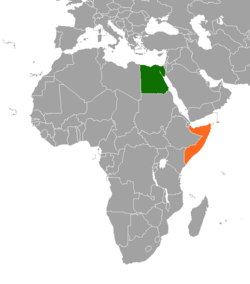 Map indicating locations of Egypt and Somalia