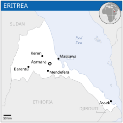 Location o Eritrea