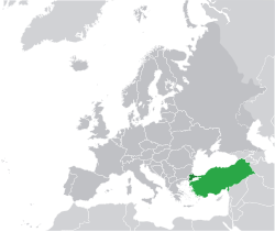 Lokasi  BukanTeamBiasa/Kotak pasir/Hak LGBT di Turki  (green) di Eropah  (dark grey)  –  [Petunjuk]