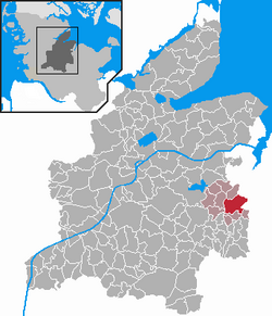 Elhelyezkedése Schleswig-Holstein térképén