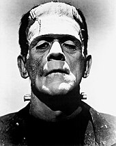 A black-and-white image of Frankenstein's monster