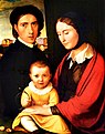 Friedrich Overbeck: Selbstporträt des Künstlers mit Frau und Sohn Alfons, um 1820