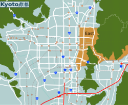 Higashiyama - Localizzazione