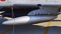 F-4EJのトラベルポッドとして再利用されたF-104Jの増槽（2014年）