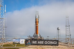 SLS for Artemis 1 on its mobile launcher, getting ready for a wet dress rehearsal ahead of launch KSC-20220318-PH-KLS01 0031.jpg