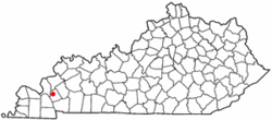 Location of Kuttawa, Kentucky