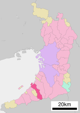 Situering van Kaizuka in de prefectuur Osaka