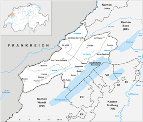 Mapa a pakabirukan ti Neuchâtel