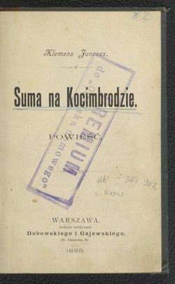 Okładka lub karta tytułowa