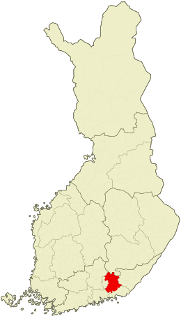 Kaart met de locatie van Kouvola