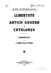 Edició de 1905 de Llibertats y antich govern de Catalunya. Conferencias.