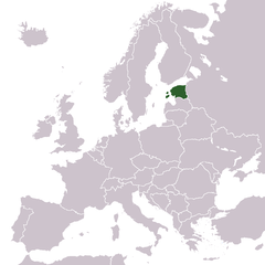 Location of Estonia in Europe