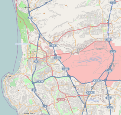 Location map United States San Diego Northwestern