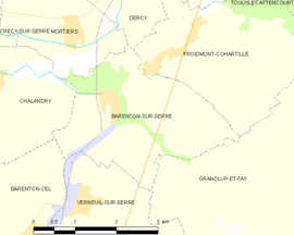 Mapa obce Barenton-sur-Serre