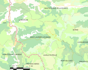Poziția localității Saint-Laurent-les-Bains