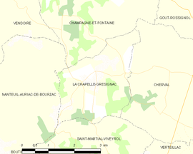 Mapa obce La Chapelle-Grésignac