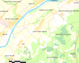 Mapa obce Cléry-Saint-André