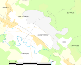 Mapa obce Chenevières
