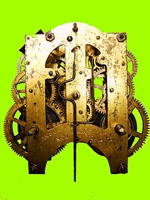 Mechanism of a Wall Clock, Ansonia Co. 1904 Maquinaria de un Ansonia C-1904.jpg