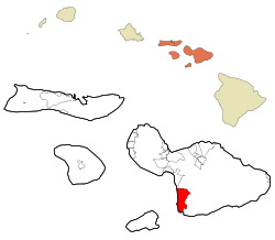 Location in Maui County and the state of Hawaii