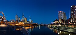 Melbourne's Yarra River at twilight