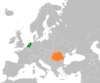 Location map for the Netherlands and Romania.
