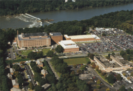 Aerial view of Intelligence Community Campus-Bethesda prior to renovation