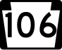 PA Route 106 marker