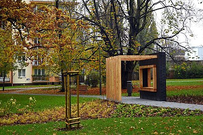 Urban furniture in the park after renovation