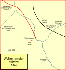 Wolverhampton railways in 1849 S&br 02.png