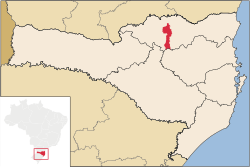 Localização de Papanduva em Santa Catarina