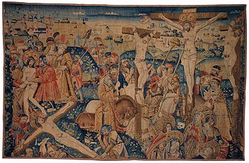 Unknown Flemish weaver, Tapestry with Scenes from the Passion of Christ, c. 1470-90. Rijksmuseum, Amsterdam Tapestry with Scenes from the Passion of Christ.jpg