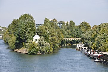 Vista da ilha Grande Jatte da Ponte de Neuilly.