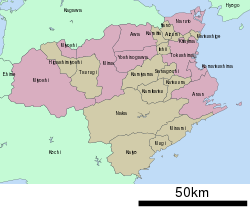 Расположение префектуры Токусима