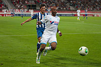 Valais Cup 2013 - OM-FC Porto 13-07-2013 - André Castro et André Ayew 2.jpg