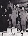 Winners of the 1960 Olympic fencing tournament held in the palazzo