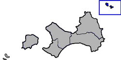 Wuqiu Township (blue) in Kinmen County (grey) ê uī-tì