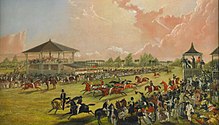 Horse race meeting at Jacksonville, Alabama, 1841 A Race Meeting at Jacksonville, Alabama by W.S. Hedges - BMA.jpg