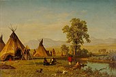 Бирштадт. «Лагерь индейцев сиу у форта Леремье», 1859