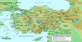 Геофизическая карта Анатолии с провинциями, основными поселениями и дорогами