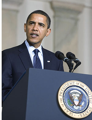 President Barack Obama delivering remarks on n...