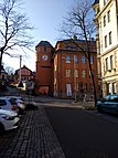 Ehemalige Brotfabrik der Bienert-Mühle, sanierter Uhrturm von 1915