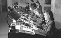 Female telephone operators manning an exchange, France 1944