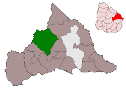 Localización del municipio de Ramón Trigo en el departamento de Cerro Largo.