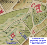 Château de Fives sur plan du XVIIIe siècle